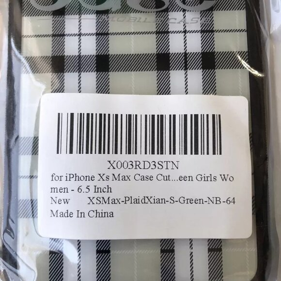 iPhone XS Max 6.5 Inch Plaid Green Phone Cover Case New Open Package - Picture 12 of 12